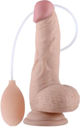 Lusty Spuitende Dildo - 17.8 x 4.4 CM - Squirting Dildo - Ejaculerende Dildo - Met Zuignap en Balzak - Natuurlijke Realistische Dildo — thumbnail 2