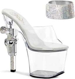 Pleaser - REVOLVER712 Muiltjes - Paaldans schoenen - 40 Shoes - Wit — thumbnail 4