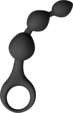 Siliconen anale kralen dildo - zwart — thumbnail 1