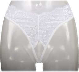 Amorable - Kanten Slipje Met Open Kruis - Wit - One Size — thumbnail 3