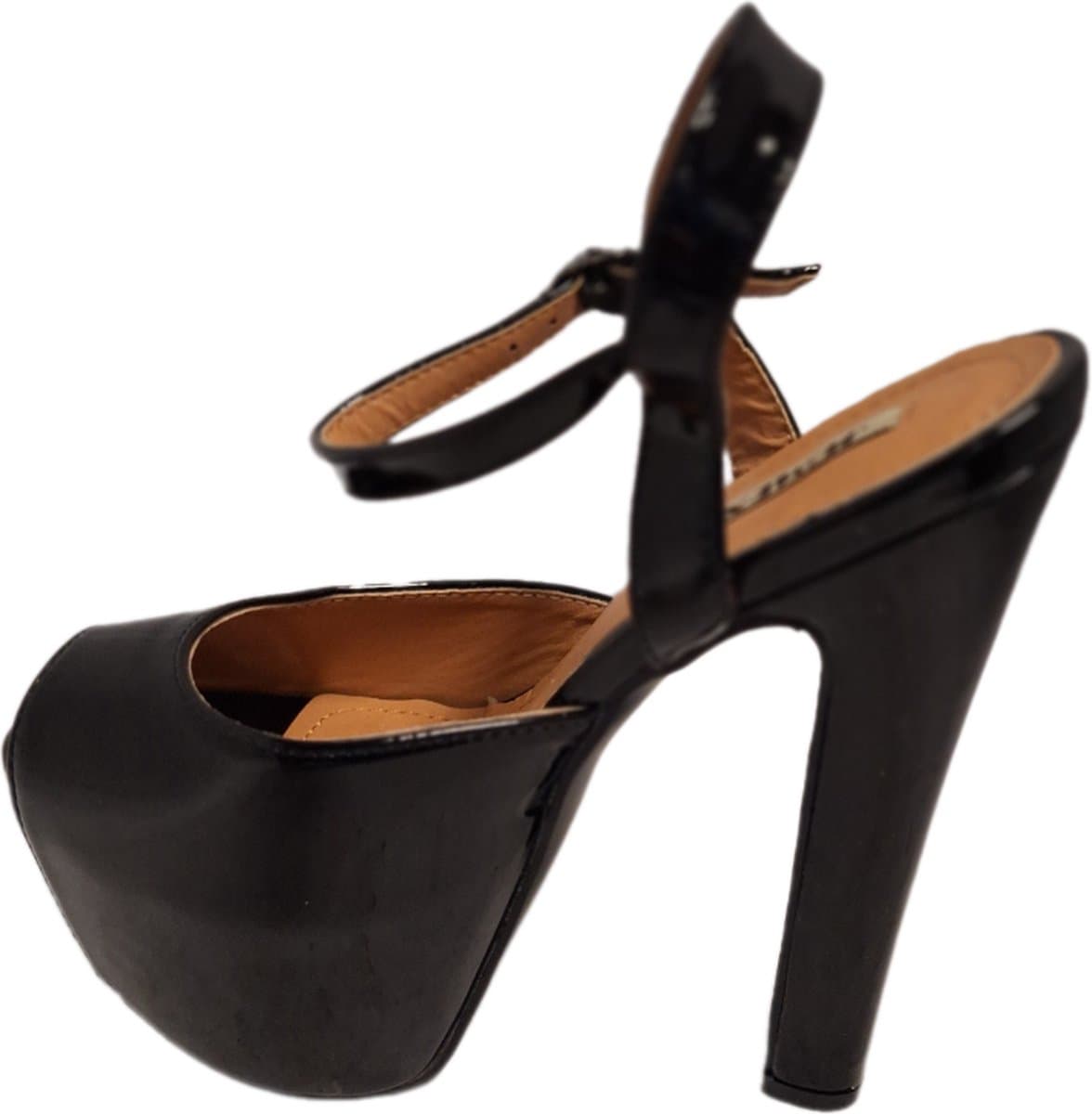 JUMEX-EROTISCHE PUMP -BLACK LAKLEER- HAK 16 CM-ZOOL 6CM-SIZE39 — afbeelding 1