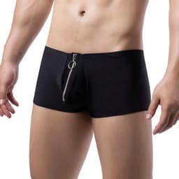 Heren Boxershort Zwart – Sexy Ondergoed Met Rits – Strakke Pasvorm — thumbnail 1