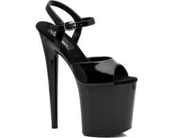 Pleaser - FLAMINGO-809 Sandaal met enkelband, Paaldans schoenen - Paaldans schoenen - 37 Shoes - Zwart