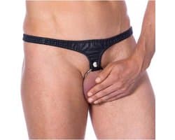 Rimba - Leren Slip Met Verwisselbare Metalen Cockring 50 mm L