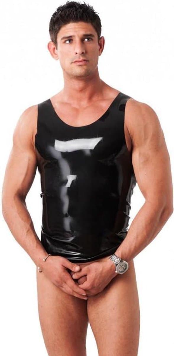 Rimba - Latex Heren Shirt - Zwart L — afbeelding 1