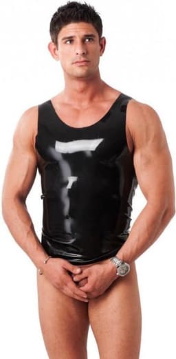 Rimba - Latex Heren Shirt - Zwart L — thumbnail 1