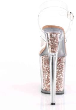 Pleaser - FLAMINGO-808G Sandaal met enkelband, Paaldans schoenen - Paaldans schoenen - 39 Shoes - Roze/Transparant — thumbnail 5