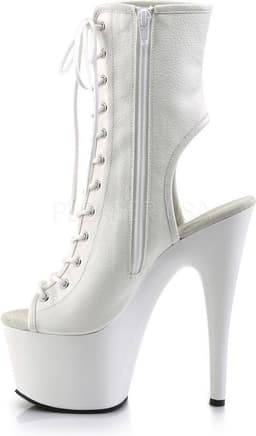 Adore-1016 plateau peeptoe enkellaars met open hiel en stiletto hak mat wit - (EU 36 = US 6) - Pleaser — thumbnail 4