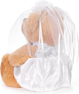 Bruine Teddyberen - Bruidspaar Set - Huwelijksgeschenk Geven - Romantische Details - 25 cm Hoog - Wit — thumbnail 4