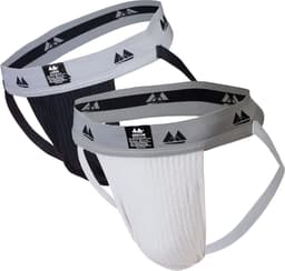 MM Sports Original Edition Swimmer/Jogger Jockstrap 2 inch Multipack 1x Black + 1x White - MAAT S - Heren Ondergoed - Jockstrap voor Man - Mannen Jock — thumbnail 1