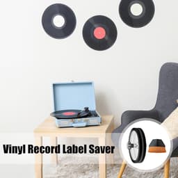 LP Reinigingsset - Vinyl Onderhoud - Platen Schoonmaken - Waterdichte Labelbescherming - 7 10 12 inch - Zwart — thumbnail 2