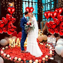 Decoratie Set - Romantische Set - Romantische Avonden - Hartvormige Ballonnen - 2000 Rozenblaadjes - Rood — thumbnail 4