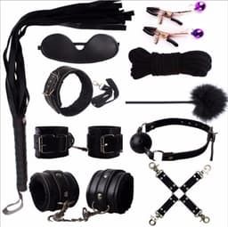 BDSM set - sex toys - handboeien seks - seksspeeltje - vastbinden- zwart - klemmen - Toys4Enjoy — thumbnail 1