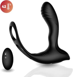 Rosebay Luxe Prostaat Vibrator met Cockring & Afstandsbediening - Anaal Vibrator - Prostaat Stimulator - Verwarmd tot 42°C - Seksspeeltjes voor Mannen - Zwart — thumbnail 1