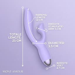 MontAmour Bunny – Rabbit Vibrator voor Beginners & Gevorderden – Tarzan Vibrator – G-Spot & Clitoris Stimulator – Dubbele Stimulatie – 10 Vibratiestanden – Sex Toys voor Vrouwen & Koppels – Oplaadbaar – Hygiene - Veilig- Waterdicht - Lila - Paars — thumbnail 3