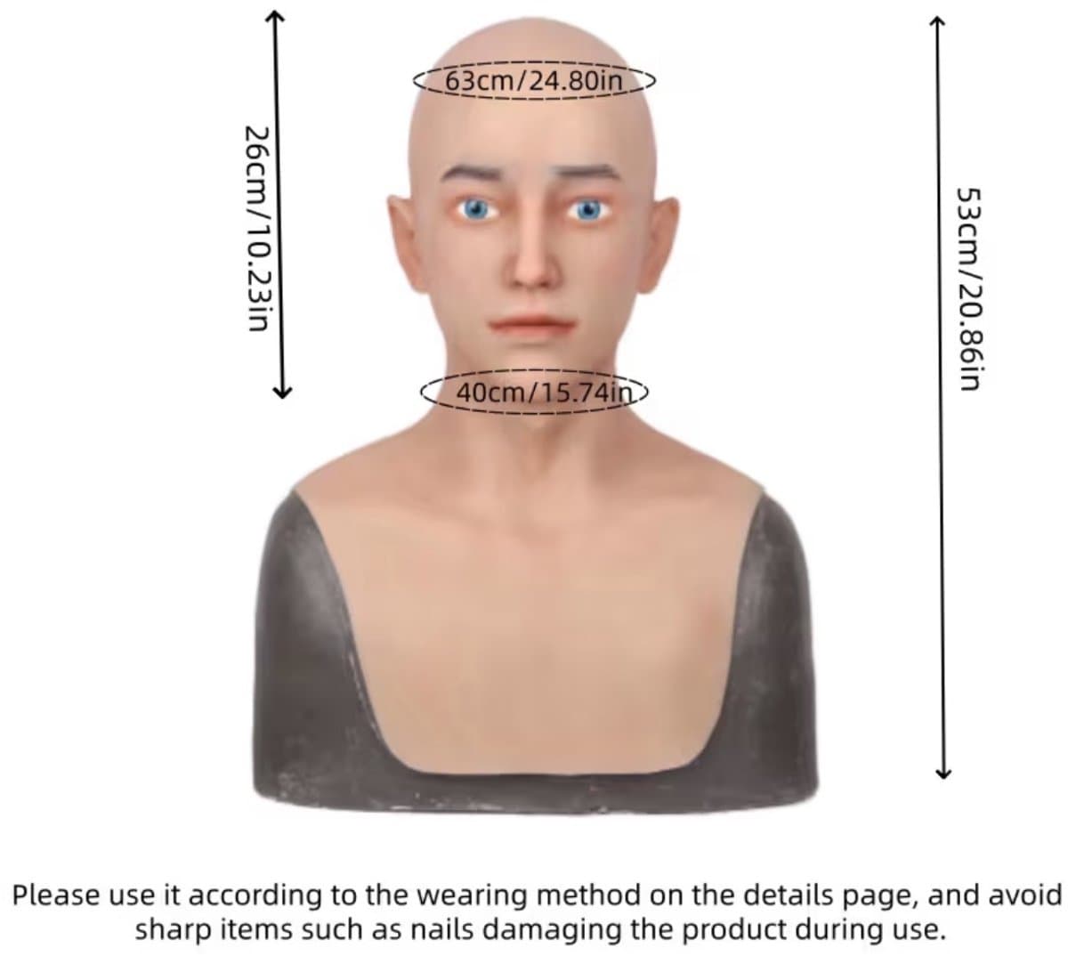 Realistisch Mannenmasker Siliconen – Full Head Gezichtsmasker – Cosplay & Halloween- Gezicht Man- — afbeelding 1
