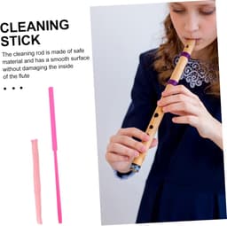 Fluit Reiniger - Blokfluit Accessoires - Muziek Instrument Onderhoud - Zachte Reiniging - 35.5 cm Lengte - Roze — thumbnail 4