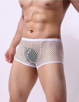 Witte Visnet Boxershort Heren – Sexy Transparant Herenondergoed – Maat L/XL — thumbnail 5