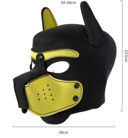 BDSM Dog-Puppy-Honden-Masker Carlo van neoprene kleur zwart-wit — thumbnail 4