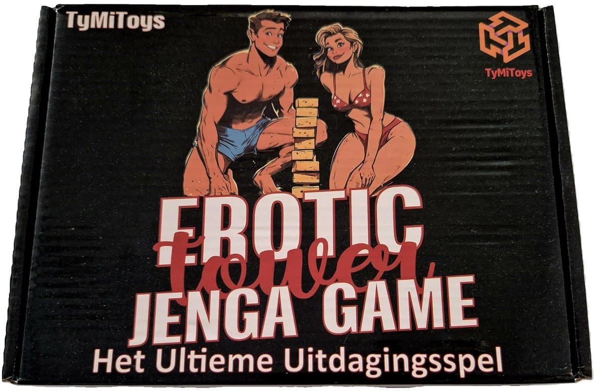 TyMiToys Erotische Toren - Nederlandstalig Jenga Sex Spel - Jenga Spel voor volwassenen - Ontdeugende Blokkentoren - Actief Spel voor stellen - Valentijns Spel - Vrijgezellen avond - Spice up your Sexlife — afbeelding 1