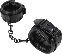 Banoch | handboeien van pu leer gevoerd | zwart | bondage — thumbnail 2