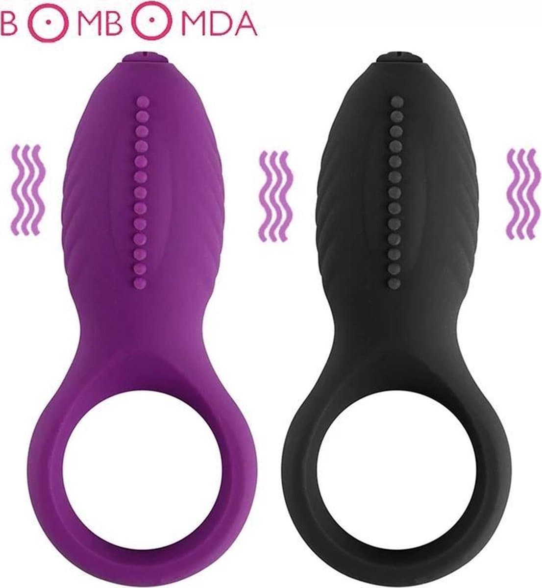 Vibrerende Cockring - silicone penis ring- G-spot stimulator -Zwart — afbeelding 1