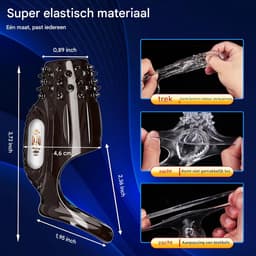 Vitdipy - Cockring - Vibrerend - G-Spot - Penis Sleeve - Waterdicht - Sex Toys voor Koppels - Perineum Stimulatie - Zwart — thumbnail 5
