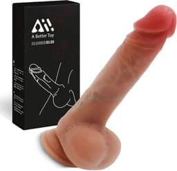 Aii 3D Realistische Dildo met Zuignap + Opbergtas - 21,5 cm - Dildo's - Sex Toys voor Vrouwen en Mannen - Dildo Mannen Anaal - Beige — thumbnail 1