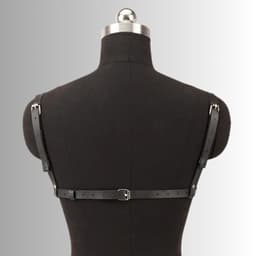 LekkerStout Leren Harness - Zwart - Verstelbaar - Fetish & Lingerie Accessoire | LS291 — thumbnail 2
