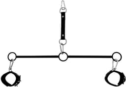 Kiotos Leather - Spreidstang - Bondage Stang - Met Drie RIng-Openingen - Met Handboeien & Enkelboeien — thumbnail 1