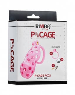 Rimba Toys - P-Cage PC03 - Kunststof Kuisheidskooi - Peniskooi - Chastity - Roze — thumbnail 3