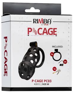 Rimba Toys - P-Cage PC03 - Kunststof Kuisheidskooi - Peniskooi - Chastity - Zwart — thumbnail 3