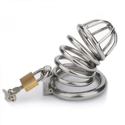 Birdy metalen kuisheidskooi 8 x 3,5 cm - Cockring Maat 50 MM - Metalen Penis Kooi - Metalen Chastity — thumbnail 1