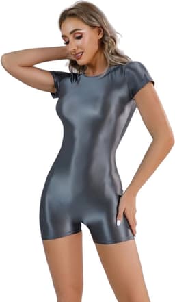 Elastische jumpsuit - Grijs - Sexy - Panty - Bodysuit - Naadloos — thumbnail 3
