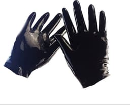 BamBella® - 100% LATEX Handschoenen extra kort BDSM SM sexy glans handschoen Zwart — thumbnail 1