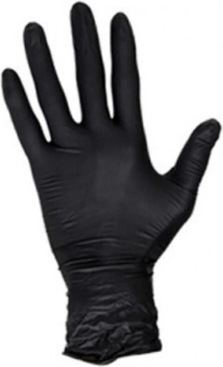 100x Wegwerp Handschoenen - Nitrile - Zwart - Powder Free - Latex free - Maat M — afbeelding 1