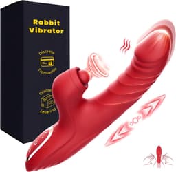 Sensa Dildo vibrator voor vrouwen - Realistisch - Stotende Clitoris & G-Spot Stimulator Dildo - Rabbit vibrator - Sex toys voor Koppels - Tarzan Dildo - Seksspeeltjes - Rood — thumbnail 1