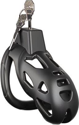 JustFun Chastity Cage - Maat L - Peniskooi - Kuisheidskooi voor Mannen - Seksspeeltjes voor Koppels - Sex Toys - Zwart — thumbnail 1