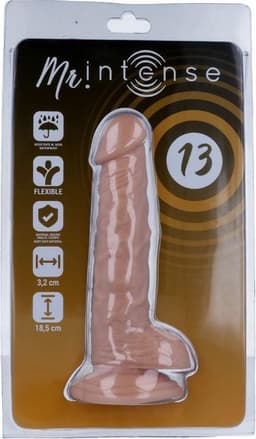 Mr. Intense - dildo - dildo vibrator - dildo vrouwen - dildo mannen - dildo anaal - dildo xxl  - beige - flexibel - 18,5cm Ø 3,2cm / sex / erotiek toys — thumbnail 3