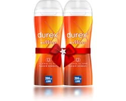 Durex - Massage Olie en Glijmiddel 2-in-1 Sensual met Ylang Ylang 200ml x2 - Waterbasis - Voordeelverpakking - Cadeau voor man en vrouw