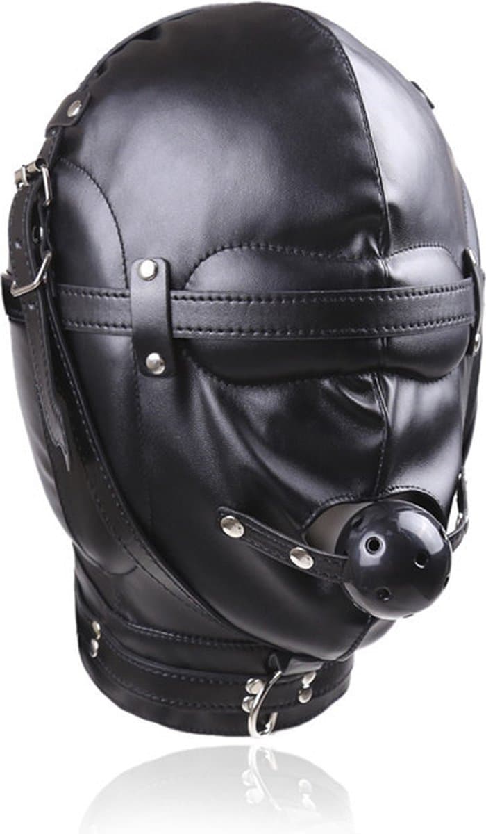 vscnovelty® - SM Masker GAG Premium | BDSM | kunstleer masker - Muilkorf - Nek ketting - Verstelbaar - fetish — afbeelding 1