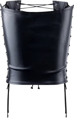 Sexy Corset Top met Vetersluiting - Lingerie - Faux Leder - Dames - Zwart — thumbnail 3
