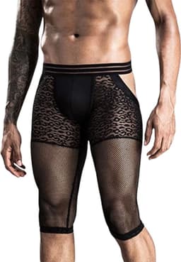 Erotische Ondergoed Heren panty - Doorzichtige open bil - boxershort - Zwart — thumbnail 1