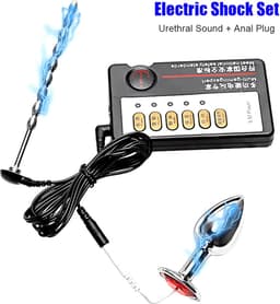 Elektrische stimulatie penis plug en buttplug - E-stim set - Afstandsbediening - Schok stimulatie - Stroom - BDSM — thumbnail 1