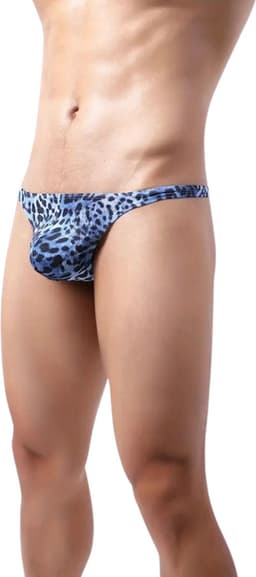 LekkerStout Heren Luipaard String - Blauw/Zwart - Sexy Herenondergoed | XL | ( LS189 ) — thumbnail 2