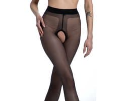 Panty open kruis - 20 Denier - Kleur: Zwart - Maat: L/XL - Model: Gloss - Merk: Amour