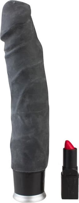 Nature Skin – ‘Big Vibe’ Vibrator met Dikke Aders en Uitgesproken Eikel Zijdezacht Gevoel – 23 cm – Zwart — thumbnail 5