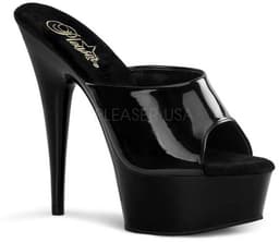 Pleaser - DELIGHT-601 Muiltjes - Paaldans schoenen - 44 Shoes - Zwart — thumbnail 1
