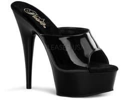 Pleaser - DELIGHT-601 Muiltjes - Paaldans schoenen - 44 Shoes - Zwart