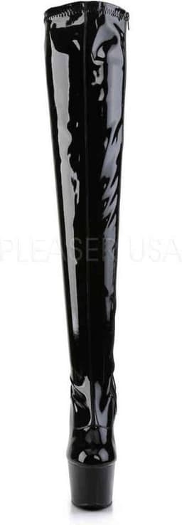 Pleaser Adore- 3000 Hoge laarzen boots plwateau Black Stretch Patent Zwart - US:10 EU:40 — thumbnail 2